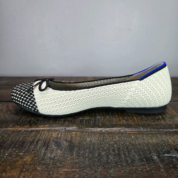 NEW Rothys The Ballet Flat Bow Womens 5 Flats Slip On Ballet Shoes Cream - Picture 6 of 11